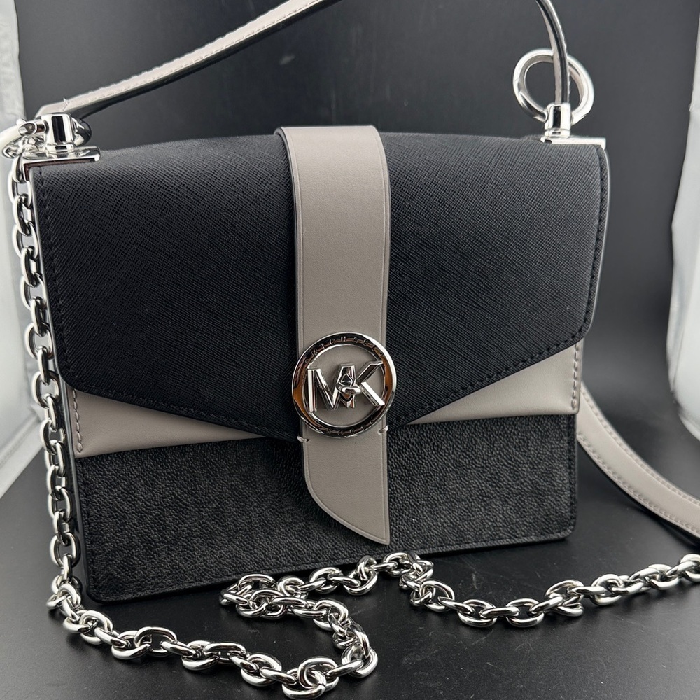 Michael Kors Greenwich Small Color-Block Signature Logo Crossbody Bag